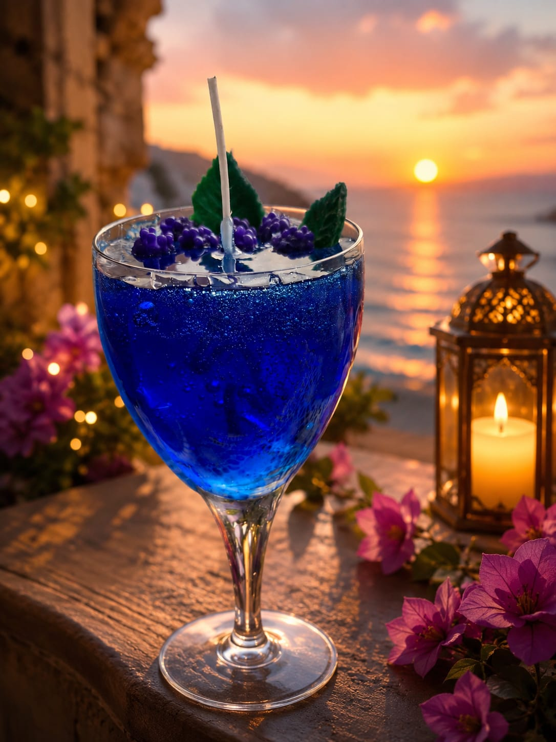 Creazione personalizzata blu in calice